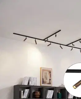 Koľajnicové svetelné systémy Moderný koľajnicový systém s 10 reflektormi tmavá bronz 1-fázový - Slimline Uzzy