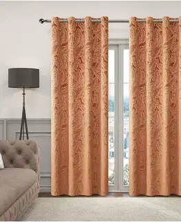 Závesy do spálne Záves na priechodkách VELVET GY2316/270G/M2/22/140x250 cm ryšavá