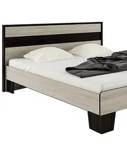Postele NABBI Seina 1400 manželská posteľ s roštom dub sonoma / wenge magic