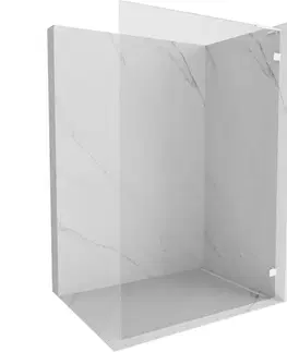 Sprchové dvere MEXEN/S - Lunar L Sprchová zástena WALK-IN pravá 50 x 200, transparent 8 mm, biela 830L-050-000-20-00-P