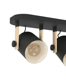 Svietidlá Eglo 43557 - Bodové svietidlo HORNWOOD 2xE27/28W/230V čierne 43557