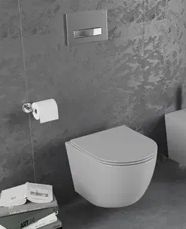 Záchody MEXEN - Lena Závesná WC misa vrátane sedátka s slow-slim, z duroplastu, svetlo šedá mat 30224061