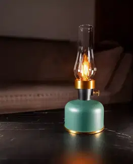 Lampy do obývačky Stolová lampa OLIA USB IP44 green
