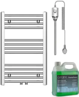 Doplnky do kúpeľne CERANO - Kúpeľňový elektrický radiátorový set Benito - 300W - chróm - 700x450 mm CER-041022