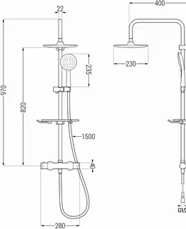 Sprchy a sprchové panely MEXEN/S - KT67 Sprchový stĺp s termostatickou batériou, chróm / biela 771506793-00