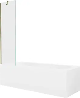 Sprchové dvere MEXEN/S - Vega obdĺžniková vaňa 180 x 80 cm s panelom + vaňová zástena 50, transparent, zlatá 550118080X9505000050