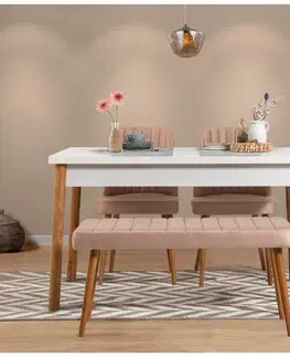 Jedálenský sety 4+1 Set stola a stoličiek (4 kusy) Costa Atlantic White-Stone