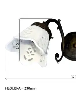 Doplnky do kúpeľne SAPHO - BRINDISI svietidlo 2xE14, 40W, 230V, IP21, keramické tienitko, bronz MC052