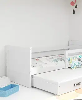 Postele BMS Detská posteľ s prístelkou RICO 2 | biela 90 x 200 cm Farba: Biela