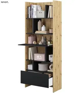 Nábytok Dig-net nábytok Regál Lenart BED CONCEPT BC-22 | dub artisan / čierna