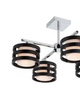 Svietidlá Redo 01-627 - Luster na tyči KIM 4xE14/28W/230V lesklý chróm/čierna 01-627