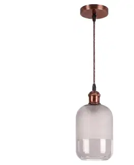 Svietidlá BRILAGI - LED závesný luster na lanku RETRO GLASS 1xE27/60W/230V priemer 14 cm medená/biela NSTK7778+AI0179