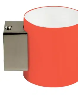 Nástenné svetlá Oranžová valcová sklenená nástenná lampa 40W G9 Simonet