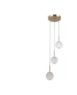 Svietidlá  PND-40827-3-HBR-CL - Závesný luster PADRI na lanku 3xG9/5W/230V, zlatý PND-40827-3-HBR-CL