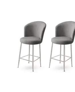 Barové stoličky Bar Stool Set (2 Pieces) Alte - Cream, Chrome
