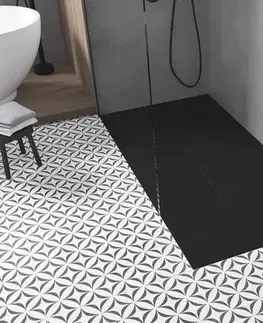 Vane MEXEN/S - Toro obdĺžniková sprchová vanička SMC 150 x 80, čierna, mriežka čierna 43708015-B