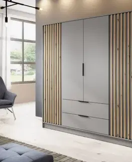Šatníkové skrine ArtPS Šatníková skriňa KELLY 4D bez zrkadla | sivá
