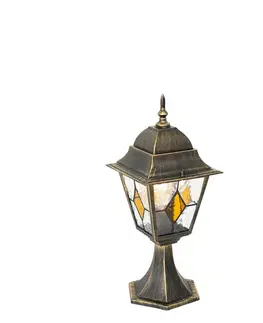 Zahradne stlpove lampy Vintage vonkajšia lampa svietnik starožitné zlato 45 cm - Antigua