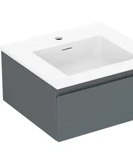 Kúpeľňový nábytok MEXEN/S - Orio kúpeľňová skrinka 50 cm s umývadlom Otis, 1 šuplík, grafit mat/biela mat 91A10-05023-1-BF66-W18M01