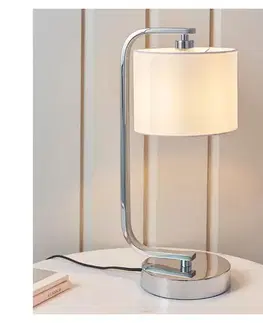 Lampy Endon 57917 - Stmievateľná stolná lampa CANNING 1xE14/40W/230V lesklý chróm/biela 57917