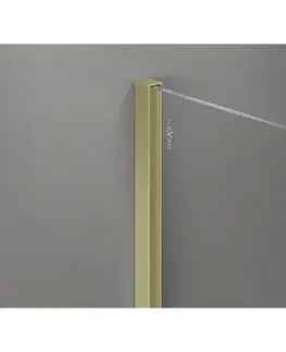 Sprchové dvere MEXEN/S - Kyoto-X Sprchová zástena WALK-IN 70 x 200, transparent 10 mm, zlato kefovaná 800-070-101-55-00-X