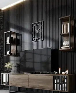 Obývacie steny TV skrinka / Obývacia stena Chrome Line - Walnut, Black