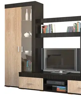 Obývacie steny NABBI Mils LR obývacia stena dub rodos / wenge magic