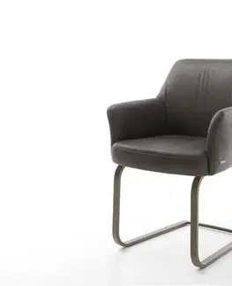 Jedálenské stoličky DELIFE Jedálenská stolička Xana-Flex s opierkami mikrovlákno antracit vintage jedálenská stolička plochý efektový povrch titán vrecková pružina