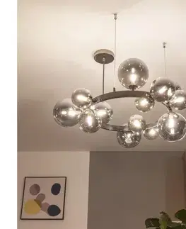 Svietidlá BRILAGI - LED luster na lane MILLA 15xG9/3W/230V čierny chróm/dymové 6010-15CS
