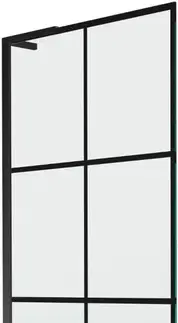 Sprchové dvere MEXEN/S - Next L vaňová zástena FIX 70 x 150, čierna vzor, čierna 895-070-000-03-77-70