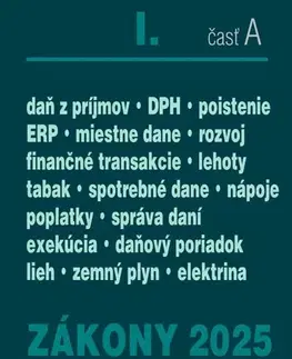 Zákony, zbierky zákonov Zákony 2025 I/A - Daňové zákony (Úplné znenie po novelách k 1. 1. 2025) - Kolektív autorov