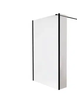 Sprchovacie kúty BESCO - Walk-in sprchovací kút AVEO BLACK - FARBA rámu - Čierna, Pevná stena - Bez pevnej steny, Rozmer A - 90, Rozmer C - 195, Výplň - Číre bezpečnostné sklo - 8 mm BCAVEO90BL
