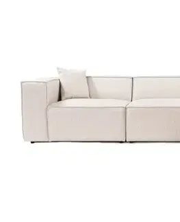 Sedacie súpravy Rohová sedacia súprava / Rohová pohovka Lora (L1-O1-1R-POUFFE ) - Light Brown