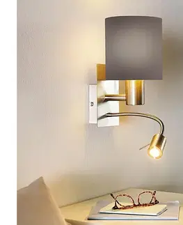Svietidlá Eglo 96481 - LED Flexibilné svietidlo PASTERI 1xE27/40W+LED/3,8W šedá 96481