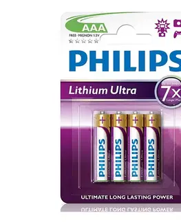 Predlžovacie káble Philips FR03LB4A/10 - 4 ks Lithiová batéria AAA LITHIUM ULTRA 1,5V 800mAh Phil-FR03LB4A/10