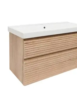 Kúpeľňový nábytok Kúpeľňová skrinka 2 zásuvková s umývadlom Naturel Savona 98x53x44, 8 cm dub Halifax mat SAVONA2100DHU1 SAVONA2100DHU1