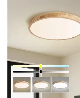 Svietidlá BRILAGI - LED stmievateľné svietidlo WOODLINE LED/72W/230V 3000-6000K dub, priemer 60 cm + diaľkové ovládanie BRI896