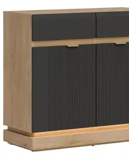 Komody do spálne Komoda Milton ML02 dub crem torro antracit