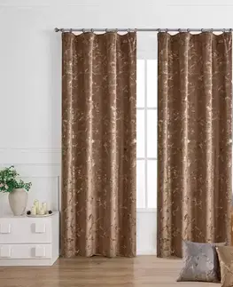 Závesy do spálne Záves na páske GOLDY VET479/2/210GSM 140x250 cm  hnedý