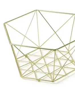Podnosy a tácky Kinekus Košík na ovocie DECOR 29cm zlatý