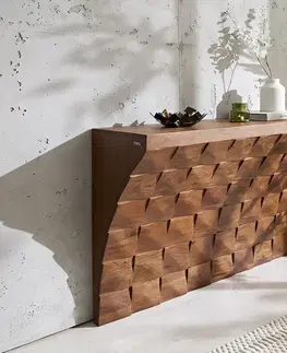 Nábytok do predsiene DELIFE Konzolový stolík Eremos 120x35 cm akácia hnedá