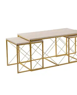 Konferenčné stolíky Konferenčný stolík Defne Gold Travertine