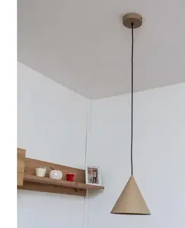 Svietidlá  Závesný luster na kábli ETNA II 1xE27/15W/230V pr. 18,5 cm béžová W-KM 1930/1 BE-B