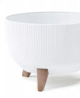 Kvetináče a truhlíky Kinekus Kvetináč plastový, priemer 290mm, ROMA JUMPER, biely