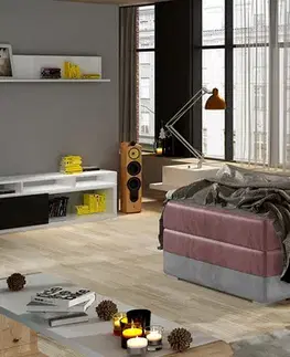 Postele NABBI Alessandra 90 P čalúnená jednolôžková posteľ bordová / svetlosivá