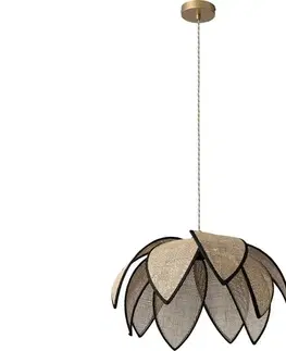 Svietidlá Osram - Závesný luster na lanku DECOR RATTAN 1xE27/15W/230V pr. 48 cm béžová/čierna 4058075847248