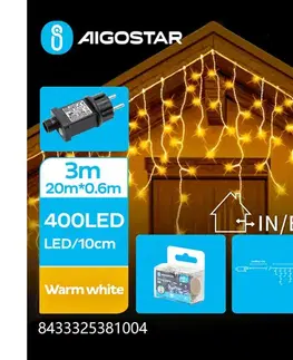 LED osvetlenie  B.V.  - Vonkajšia LED reťaz 400xLED/8 funkcií 23x0,6m IP44 teplá biela B103031QN