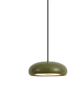 Závesné svietidlá Retro závesná lampa zelená s kovovým tienidlom 2-svetelná - Macaron