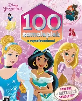 Nalepovačky, vystrihovačky, skladačky Princezné: 100 samolepiek s vymaľovankami