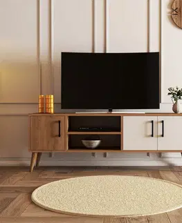 TV stolíky HANY TV stolík na nožičkách, dub / biela